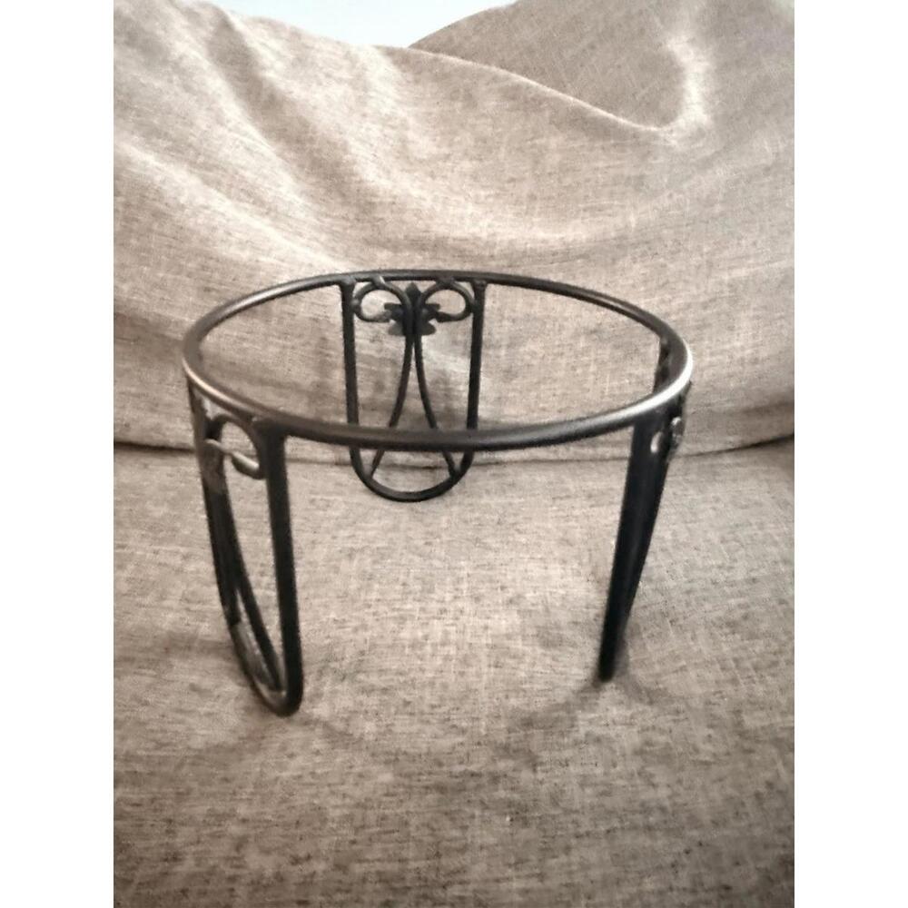 Longaberger Wrought Iron Pedestal Plant Stand Plate Stand 6” - Picture 4 of 7